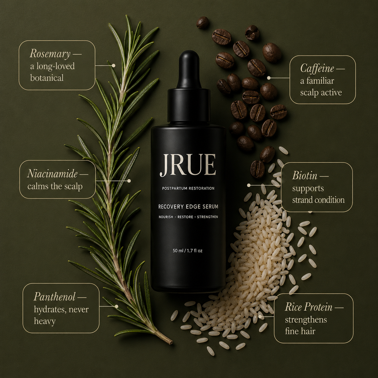 JRUE serum with ingredient callouts